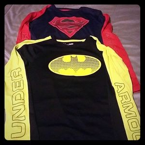 2 Under Armour long sleeve size Youth Large shirts